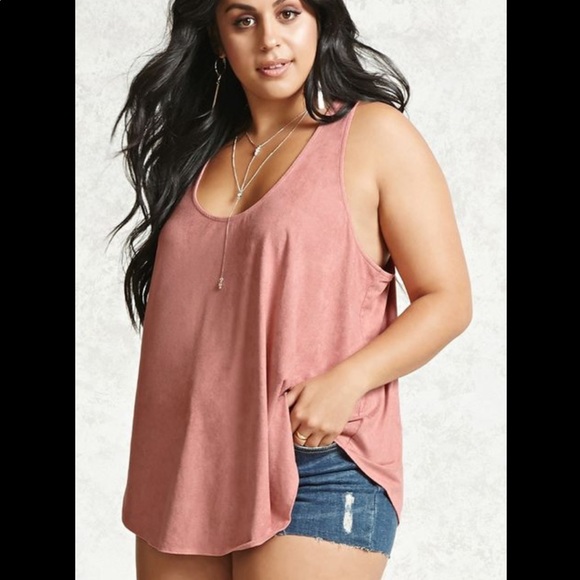 Forever 21 Tops - 🍋Forever 21 plus Faux Suede Pink Tank🍋